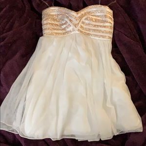White & Gold Sequin Dress